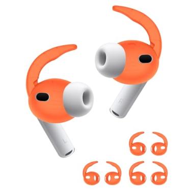 Imagem de [3 pares] para AirPods Pro 3 (2025) ganchos de orelha de chifre do diabo, alças esportivas antiderrapantes para Apple Air Pods Pro 3ª geração, acessórios de silicone macio Air Pod 3, laranja [não