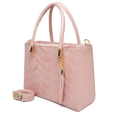 Imagem de Bolsa de Mão Feminina, Couro Branco, Alça Transversal Removível, Detalhes em Metal Dourado (ROSE)