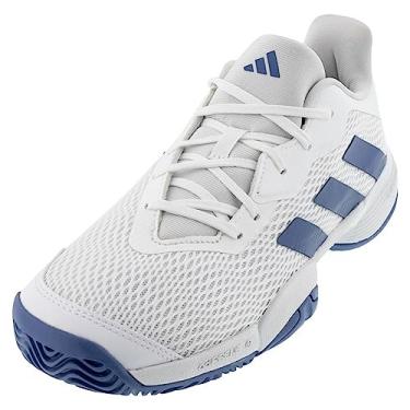 Imagem de adidas Sapatos Barricade para Meninos, Calçado branco/azul careca/azul careca, 18