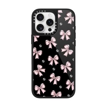 Imagem de CASETiFY Capa Glaze para iPhone 16 Pro Max [acabamento brilhante/compatível com Magsafe/1,5 m. 1X proteção contra quedas de grau militar] - fita rosa metálica - preta
