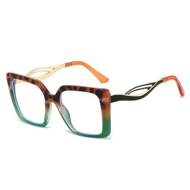 Imagem de Óculos de Sol UV400 - Armação com Estampa de Leopardo e Lentes Degradê para Homens e Mulheres, Ideais para Esportes ao Ar Livre, Corrida e Ciclismo, Azul, Verde e Transparente