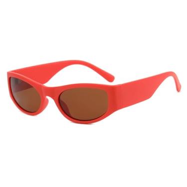 Imagem de Óculos de Sol Punk com Estampa de Leopardo e Pernas Largas, Unissex, Proteção UV400, Ideais para Esportes ao Ar Livre, Corrida e Ciclismo, Cor Vermelho-Marrom