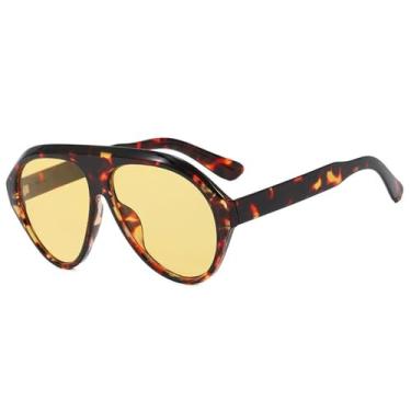 Imagem de Óculos de Sol Oversized em Gelatina, Unissex, Estilo Punk, Proteção UV400, Ideais para Esportes ao Ar Livre, Corrida e Ciclismo, Estampa de Leopardo Amarela