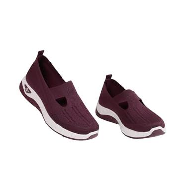 Imagem de Tênis Feminino Leve e Confortável para Caminhada e Treino – Respirável, Cabedal em Malha, Roxo, Nº 37