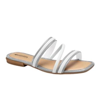 Imagem de Rasteira Feminina Mississipi Prata Rives - Branco Off