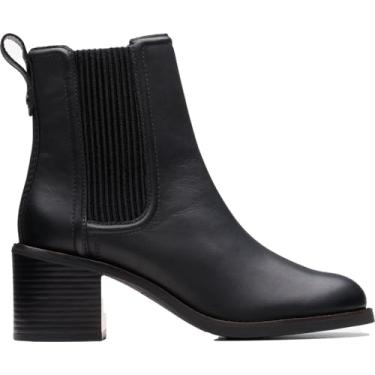 Imagem de Clarks Bota Chelsea feminina Chamberly Top, Couro preto, 38