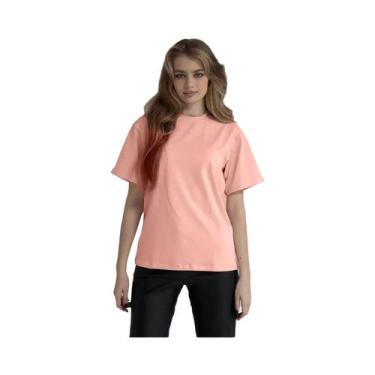 Imagem de Camisetas Básicas Femininas Oversized Em 21 Cores 100% Algodão Branco 