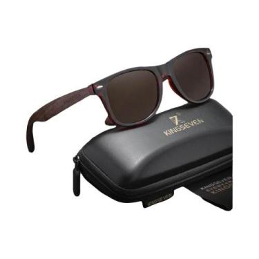 Imagem de Óculos De Sol Polarizados Vintage Em Madeira De Noz Preta Para Homens 