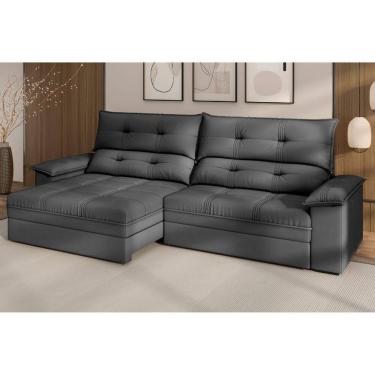 Imagem de Sofa 4 Lugares Retratil Reclinavel 260cm Slim Veludo Everest Besthouse