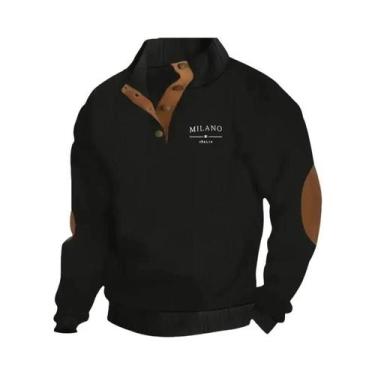 Imagem de Moletom Masculino Moderno Com Gola Alta Confortável Para Viagens E Des