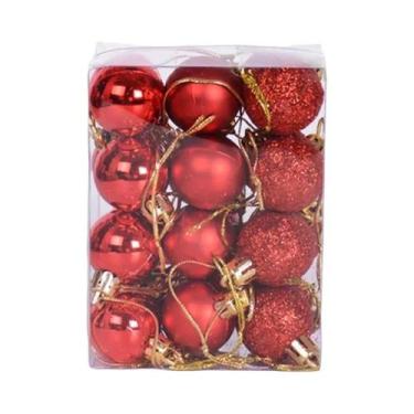 Imagem de Enfeites De Natal Em Forma De Bola De 6cm, Caixa Com 9 Peças, Decoraçõ