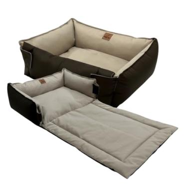Imagem de Cama Pet 2 em 1, Para Sofa e Carro, Para Cachorro e Gato, Lavavel, Com Ziper, Modelo Flex, BagDog - Tamanho Único (Marrom)