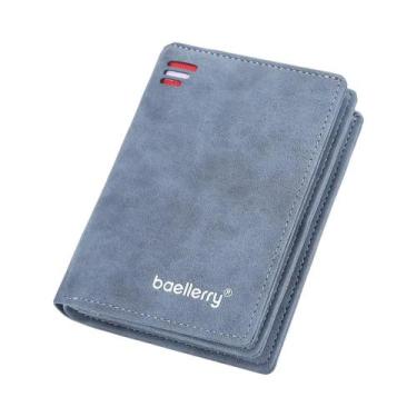 Imagem de Carteira Masculina Slim Em Couro PU Com Proteção RFID, 10 Slots Para C