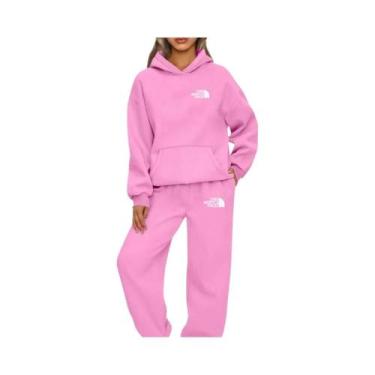 Imagem de Conjunto De Moletom Com Capuz Feminino De Alta Qualidade Estampado Cas