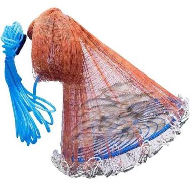 Imagem de Tarrafa Chinesa Rede Pesca Pescaria Peixe Multifilamento Robalo Lambar