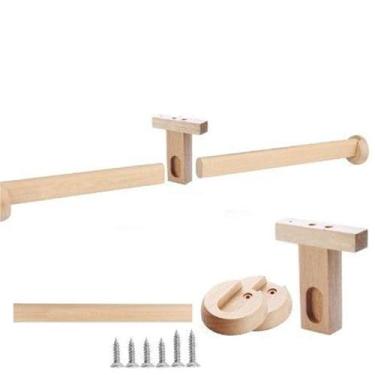 Imagem de 1 haste oval para armário de guarda-roupa, vara de armário com base, corte personalizado no tamanho. Até 150 cm de comprimento (59 polegadas))