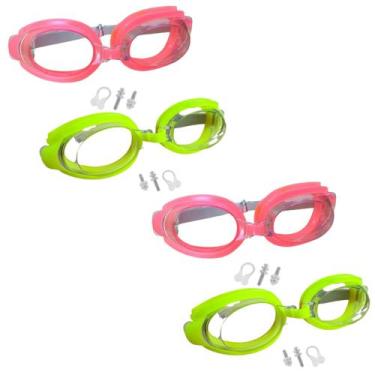 Imagem de kit 4 Óculos de natação Premium Infantil Silicone piscina praia para m