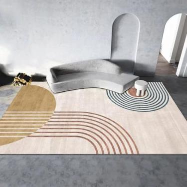 Imagem de Tapete decorativo abstrato para sala de estar, decoração simples, tapete para quarto, antiderrapante, fácil de limpar, tapete para mesa de centro (tapete de porta 60x90cm/sem fiapos11)