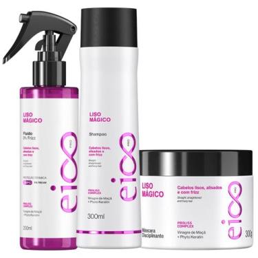 Imagem de Eico pro Kit Liso Mágico Shampoo 300ml + Máscara Nutritiva 300g + Óleo