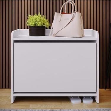 Imagem de Sapateira Multiuso Slim Organizadora para Calçados com Banco | Hall, Entrada e Closet(AREZZO BRANCO)