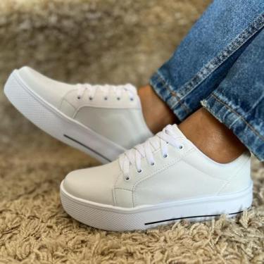 Imagem de Tênis feminino casual confortavel lolla maria, Branco, 38