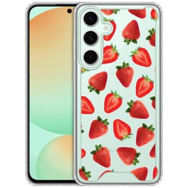 Imagem de GlamCase - Capa transparente com estampa de morango para Samsung Galaxy S24 FE 5G