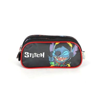 Imagem de Estojo Escolar Triplo Luxcel Stitch Crazy Preto-Masculino