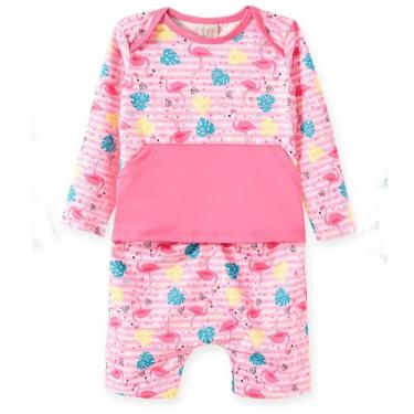 Imagem de Macacão Bebê Menina Rosa Praia/Piscina Proteção UV 50+ Pingo Lelê-Feminino
