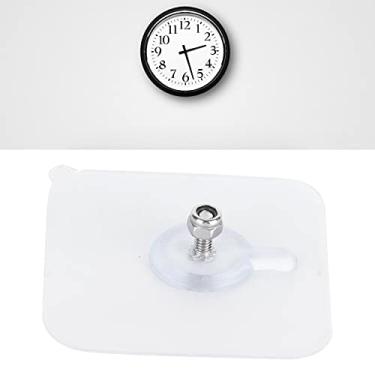 Imagem de Gancho Adesivo Plástico com Capacidade de Carga 5kg para Cozinha Casa e Escritório Fácil Usar Sem Furo Removível Relógio