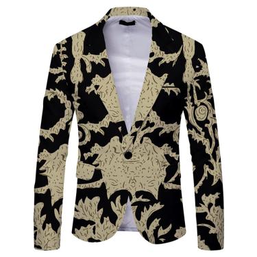 Imagem de Homens Terno Jaqueta Slim Fit Lapela Moda Masculina Blazer Retro Cavalheiro Homens Tendência Terno Casual Festa Banquete Baile, Xel-15, S