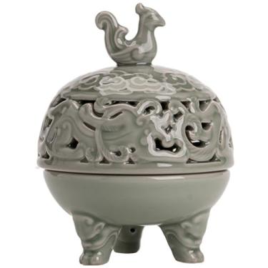Imagem de Queimador de incenso decorativo de cerâmica queimador de incenso para sala de chá queimador de incenso criativo de três pernas para cerimônia de chá ornamentos de queimador de incenso