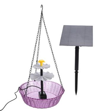 Imagem de SUNGOOYUE Fonte de Borbulhador de Banho Solar para Pássaros, Pendurado ou Colocado, Recurso de água para Atrair Pássaros Com Energia Solar Com Gancho para Jardim, Pátio, Deck ou Quintal