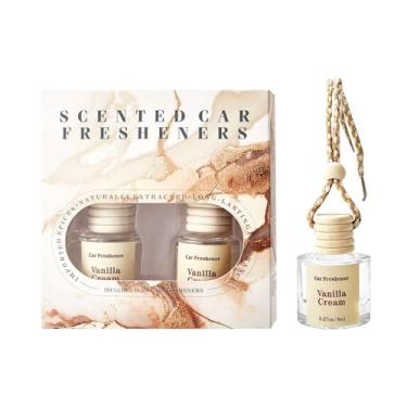 Imagem de Difusor de ambientador de carro, aromatizador de ar para pendurar para carro, purificadores de carro de longa duração, difusor de óleo essencial, difusor de ar de óleo de fragrância, creme de baunilha