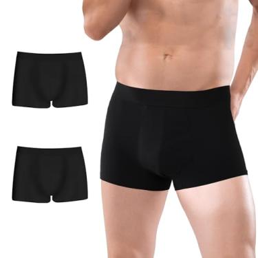 Imagem de Battewa BATTEWA Roupa íntima masculina para incontinência, lavável, roupa íntima de algodão à prova de vazamento urinário para homens, cueca boxer protetora de 50 ml, vazamento na bexiga. Pacote com 2