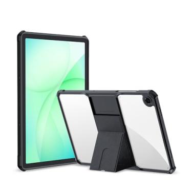 Imagem de Capa transparente para Samsung Galaxy Tab A11+ / Tab A9+ 11 polegadas, capa traseira transparente com suporte, fina, leve e segura contra quedas