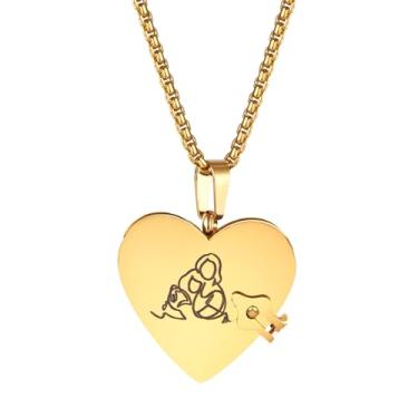 Imagem de Rofusn Colar My Little Star Book: Pingente de livro de aço inoxidável aberto de 6 páginas para neta da avó Joias inspiradoras, Standard, Metal, Sem Pedra Preciosa