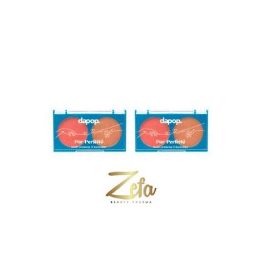 Imagem de Kit 02 Paleta Duo Blush Cintilante E Iluminador CorA - Dapop