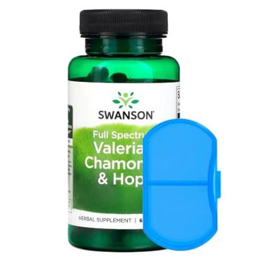 Imagem de Porta Cápsulas/Comprimidos + V.a.l.e.r.i.a.n., C.amomila e L.úpulo 60 Cáps Made Usa/Importado