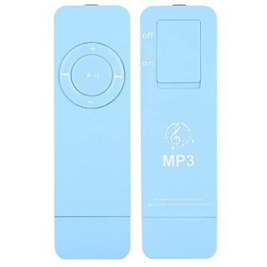 Imagem de Leitor de MP3, reprodutor de MP3 USB, leitor de MP3 com reprodutores Usbmp3 MP4, reprodutor de música portátil MP3 com cordão para ouvir música, preto (azul)
