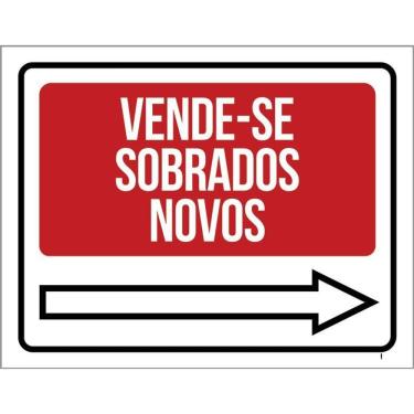 Imagem de Placa Sinalização - Vende-Se Sobrados Novos Direita 36X46