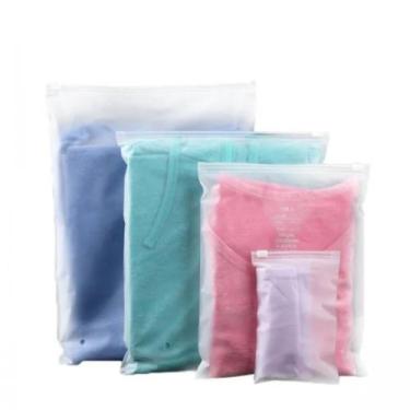 Imagem de Saco Zip Lock Branco com Furo Respirável 40x55 Saquinho Reutilizável p