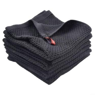 Imagem de Toalhas de cozinha de microfibra Waffle Weave, panos de limpeza absorventes macios e sem fiapos para lavagem de louça e uso em bar, 34 x 34 cm Rsable cinza/vermelho/branco/azul/verde/preto pacote com