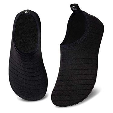 Imagem de Meias aquáticas infantis para meninos e meninas com secagem rápida antiderrapante para nadar na praia, Striped Black, 3-4 Infant