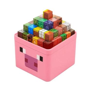 Imagem de Conjunto De Blocos Magnéticos De Construção Com Caixa De Armazenamento