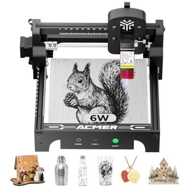 Imagem de ACMER Gravador a laser S1 6000 mW, máquina de gravação e corte compacta de mesa para artesanato DIY, pequenas empresas e fabricantes, área de trabalho de 130 × 130 mm, gravação detalhada de 0,04 mm