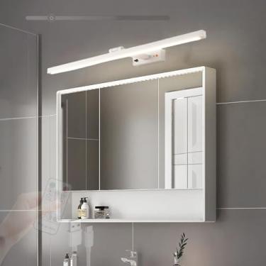 Imagem de GZZBMY Luz de Espelho LED Banheiro Lâmpadas de Parede Recarregáveis com Controle Remoto Brilho Ajustável Iluminação de Parede 180° Rotação Imagem Iluminação Penteadeira (Branco Luz Natural, 60 cm)