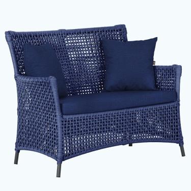 Imagem de 1 Sofá área Externa Igapó Alumínio Preta Corda Náutica E10 Azul