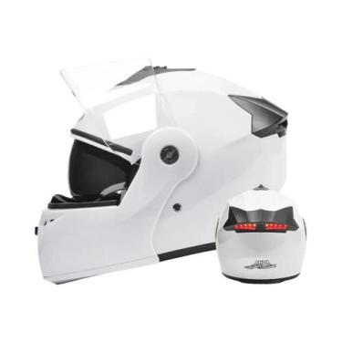 Imagem de Lanterna Traseira LED Unissex Para Capacete De Motocicleta Com Espelho