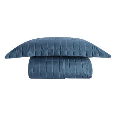 Imagem de Cobre Leito Matelassê Percal 300 fios Basic Solteiro 02 Peças 100% Poliéster - Marinho