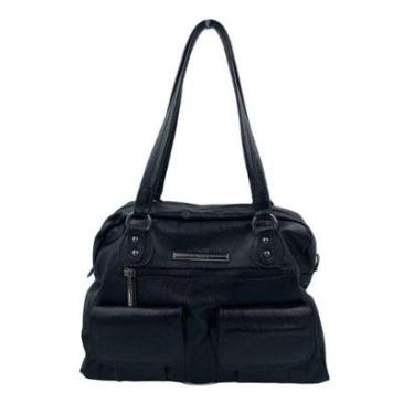 Imagem de Bolsa de Ombro Scamboo Couro Preta 1930 - Preto Tamanho U-Feminino